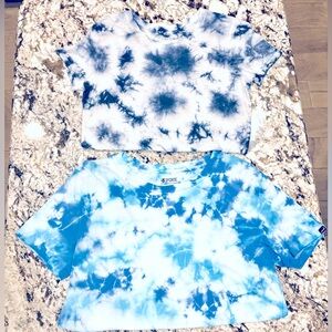 PINK tie dyed shirts ~ XS